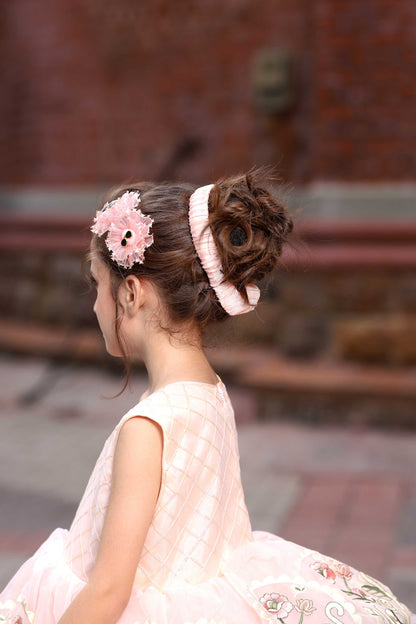 LUX. EMB FROCK TEA PINK 4111