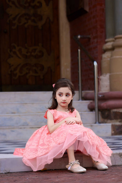 BUTTER FLY FROCK PEACH 4104