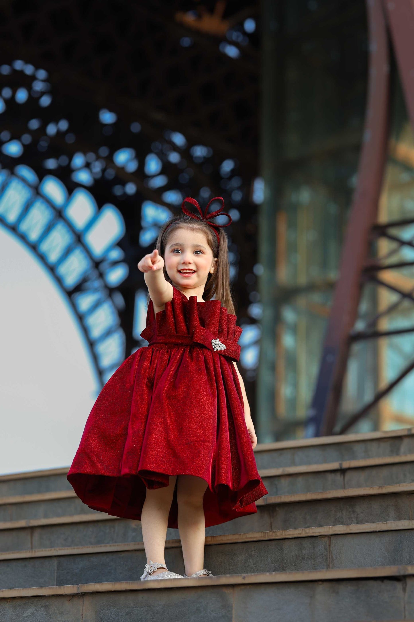 MOON LIGHT FROCK MAROON 4113