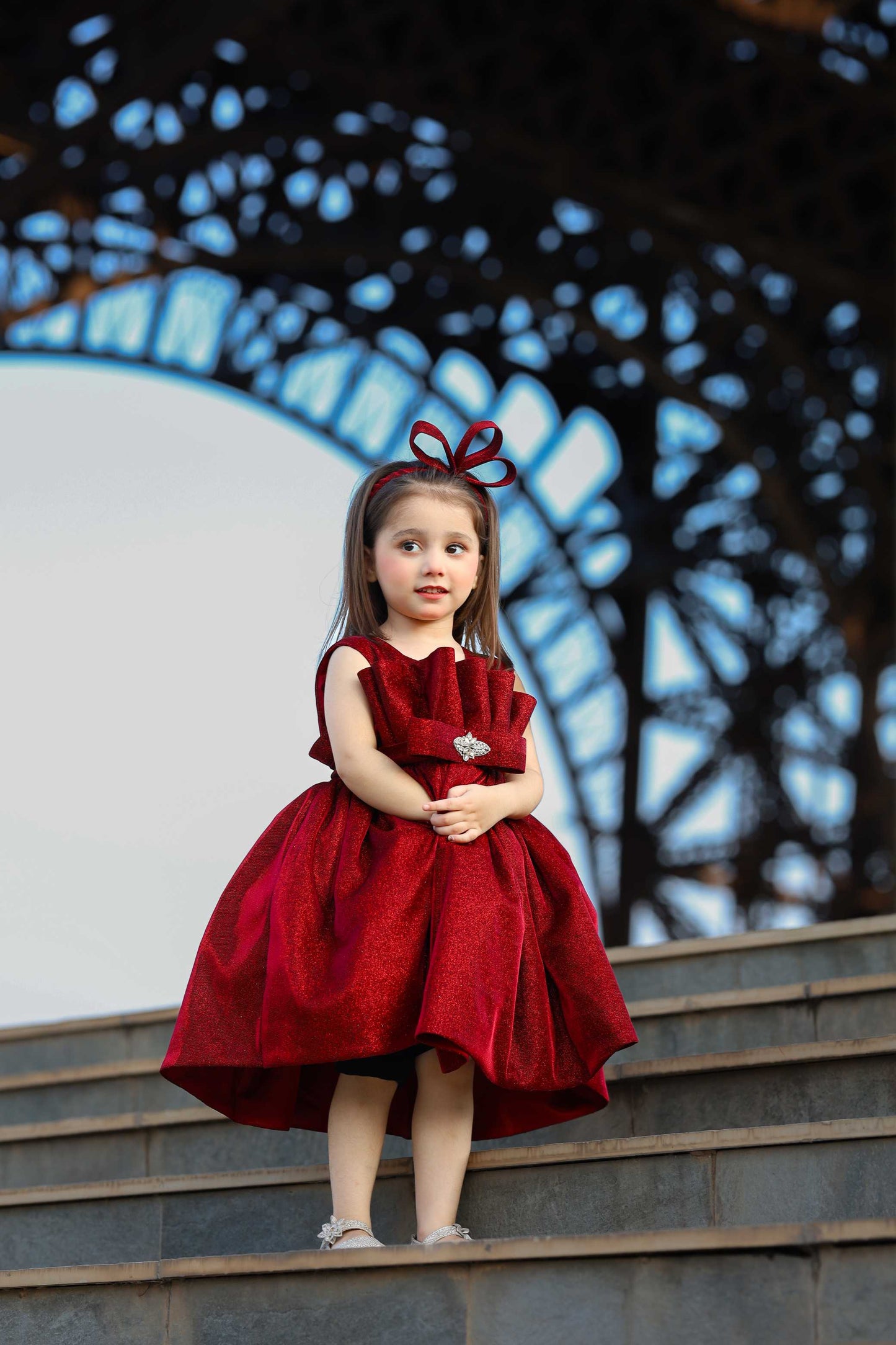 MOON LIGHT FROCK MAROON 4113