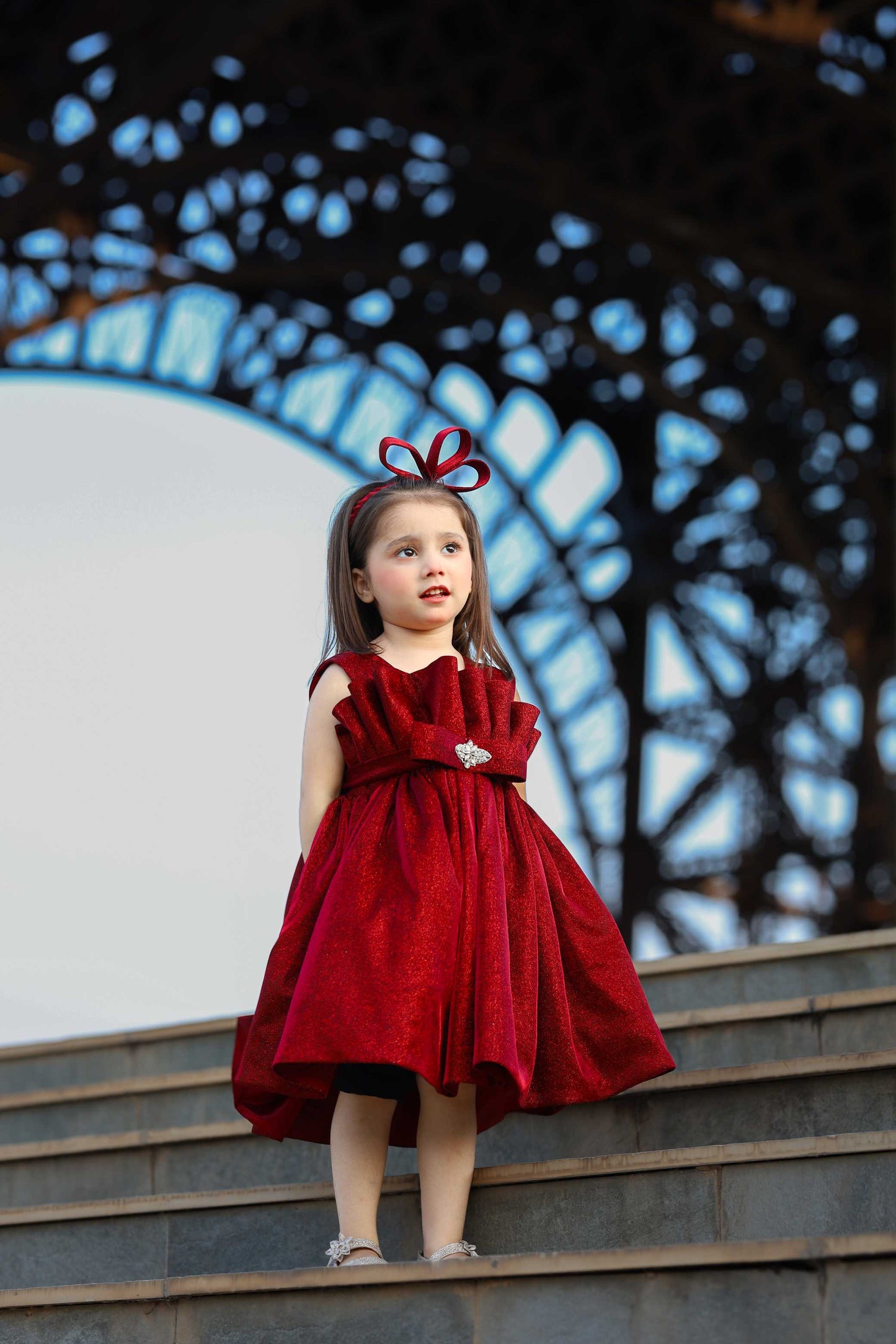 MOON LIGHT FROCK MAROON 4113