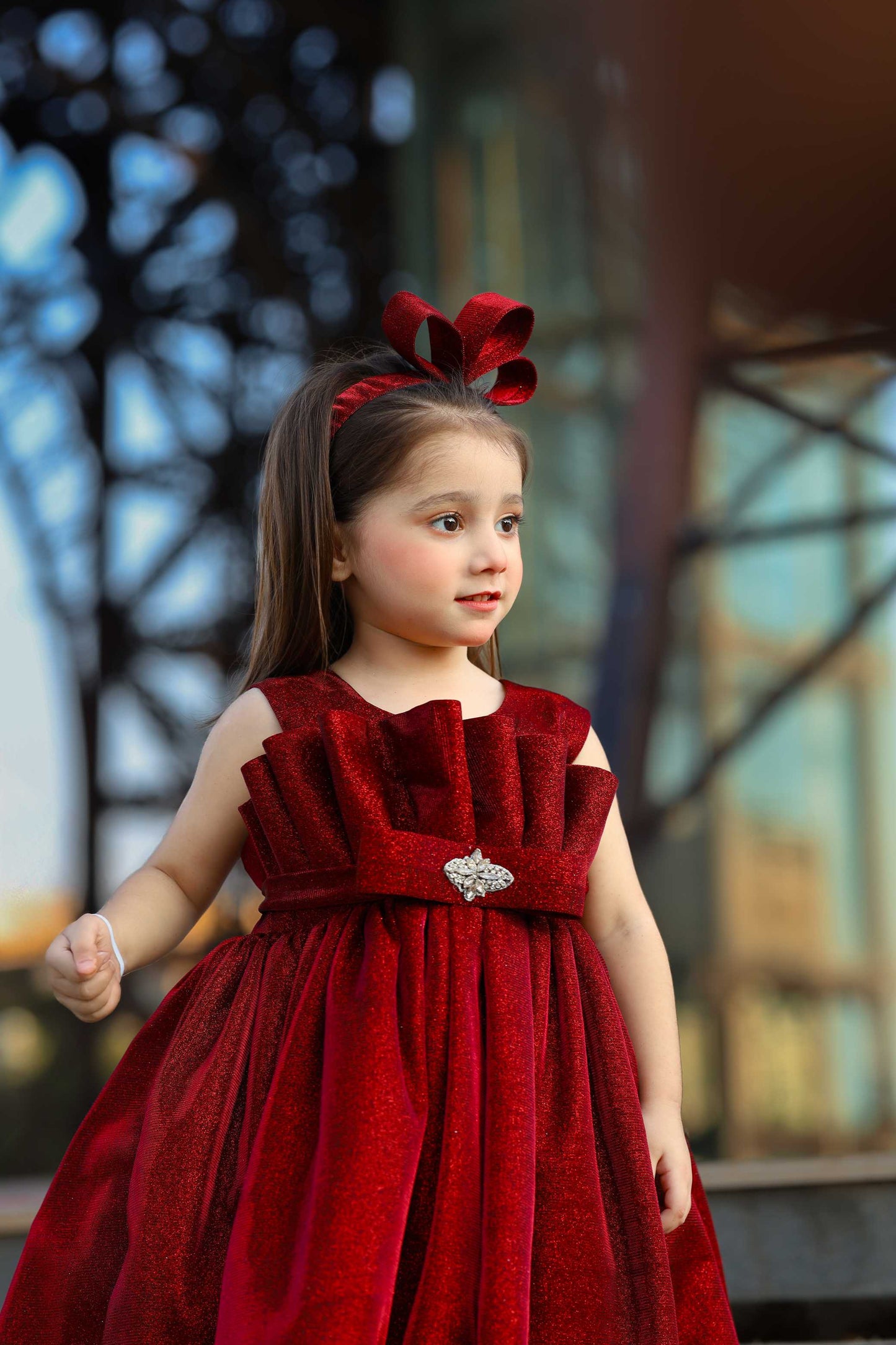 MOON LIGHT FROCK MAROON 4113
