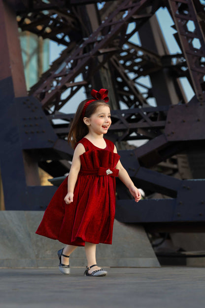 MOON LIGHT FROCK MAROON 4113