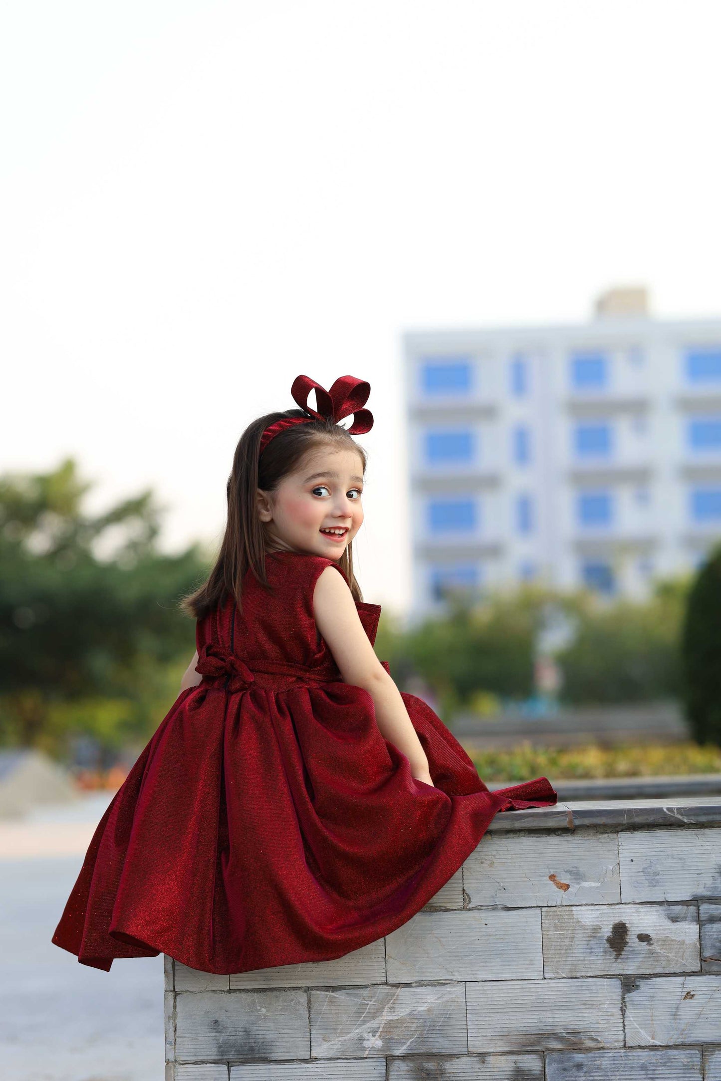 MOON LIGHT FROCK MAROON 4113