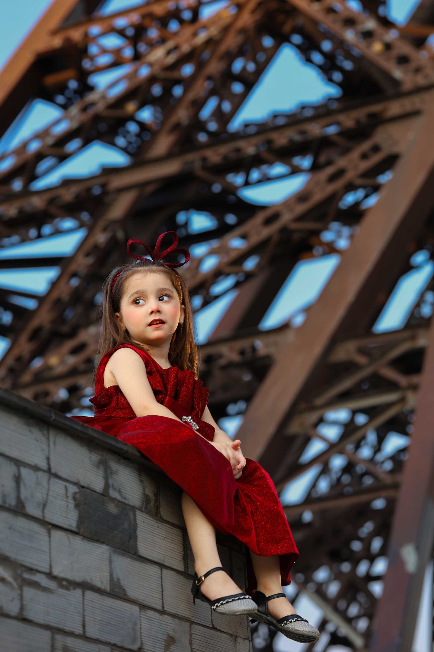 MOON LIGHT FROCK MAROON 4113