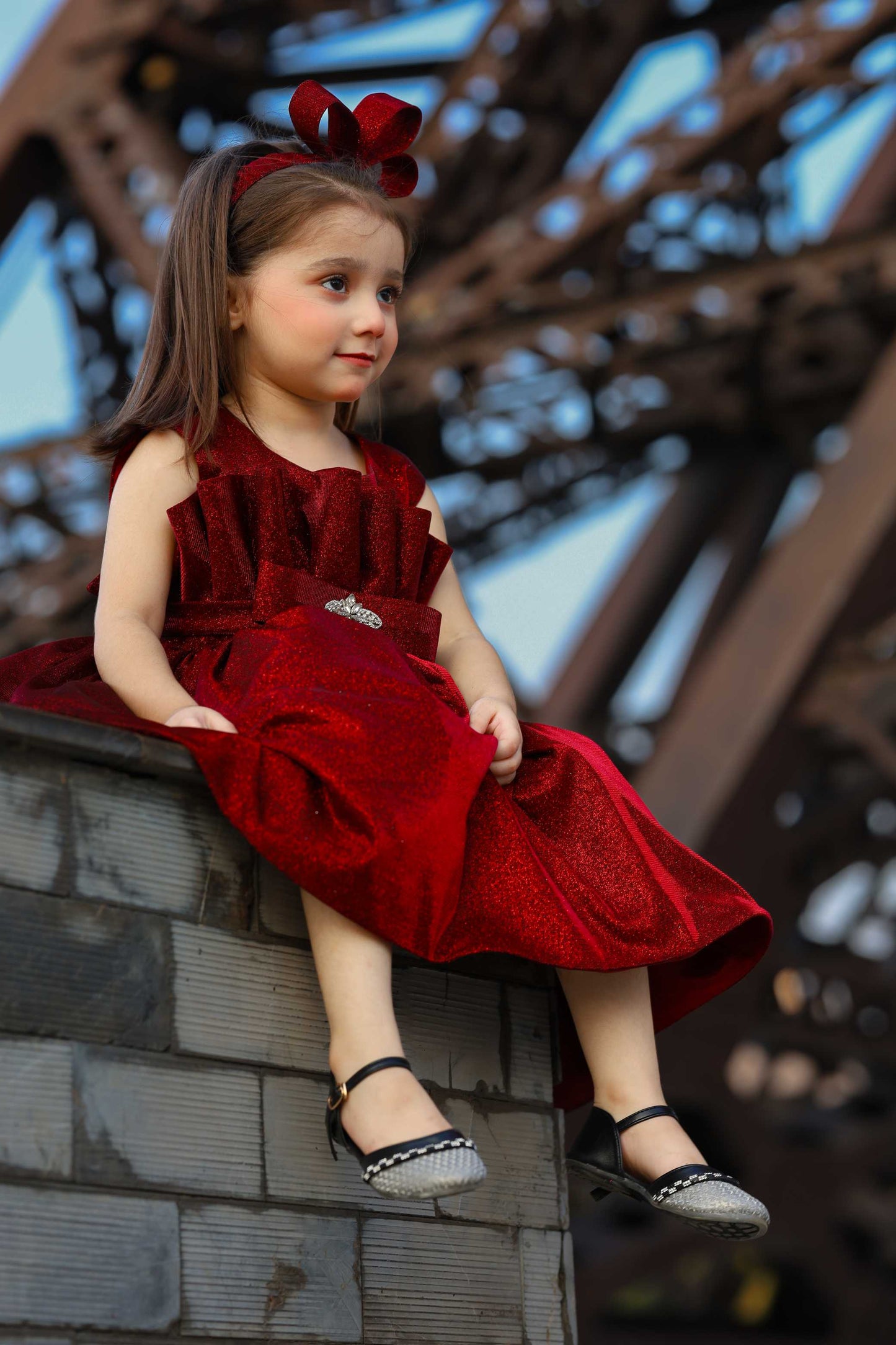 MOON LIGHT FROCK MAROON 4113