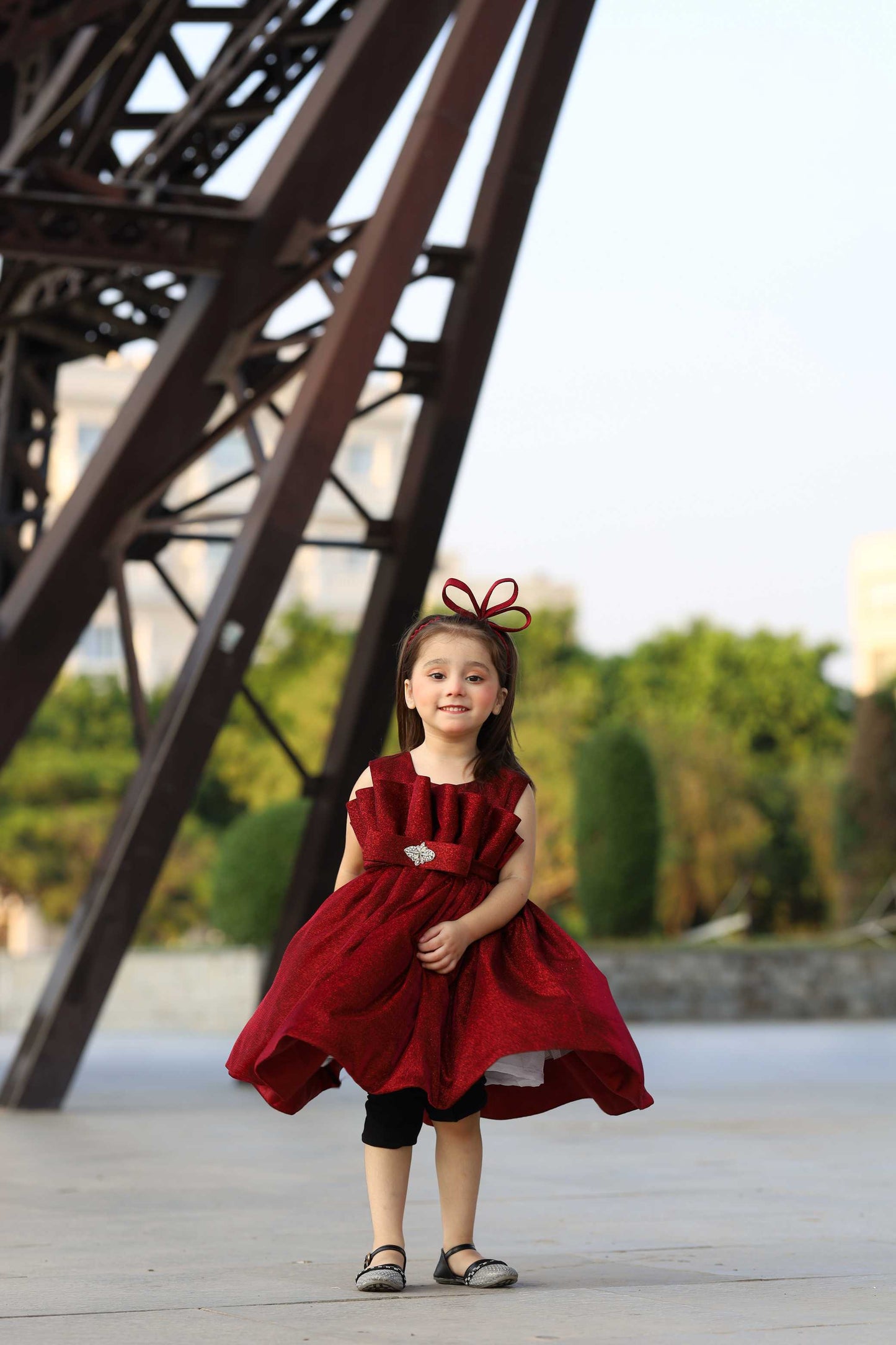 MOON LIGHT FROCK MAROON 4113