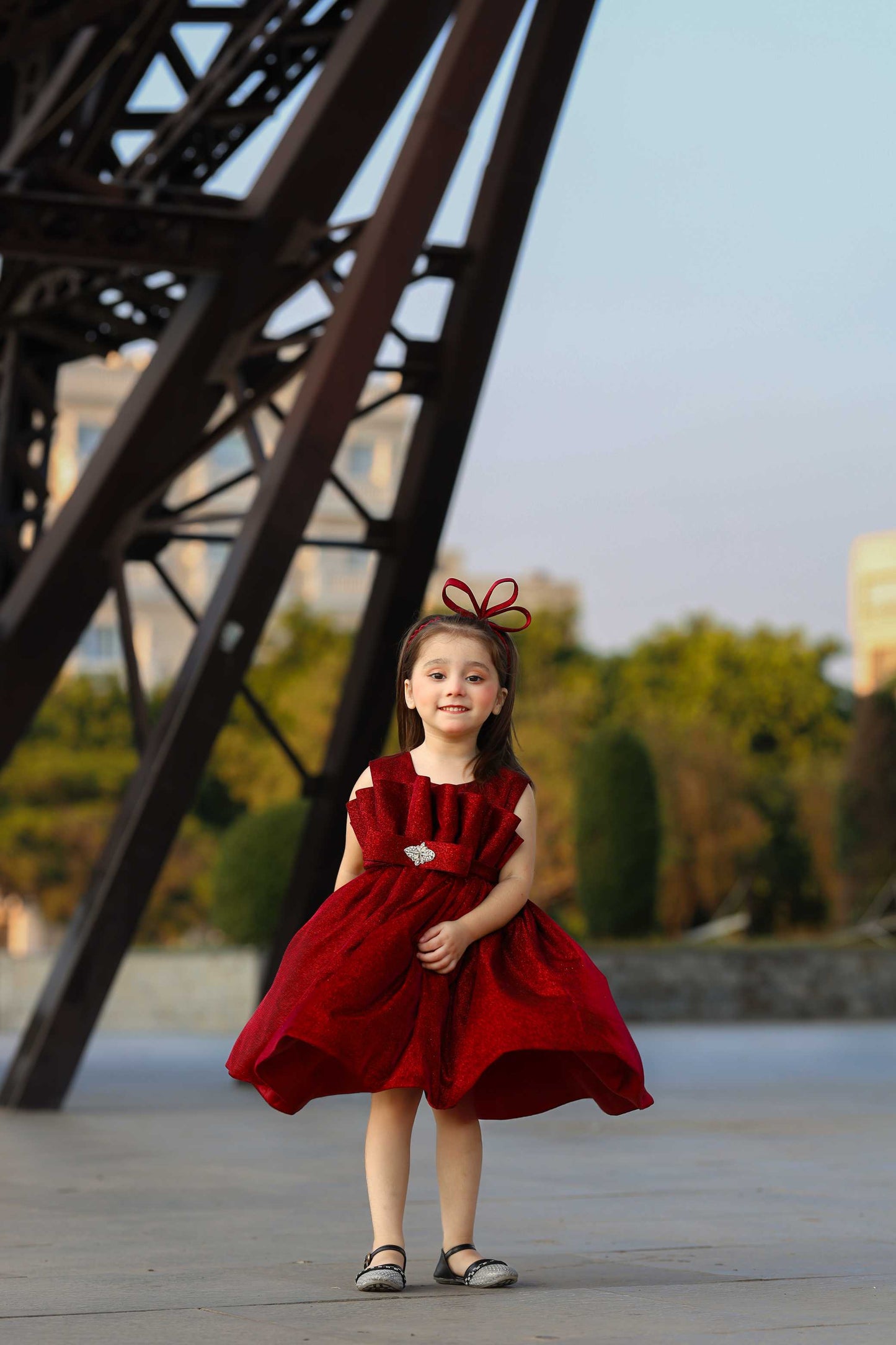 MOON LIGHT FROCK MAROON 4113