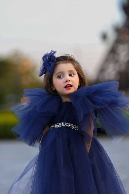 FLUFFY FROCK NAVY BLUE 4109