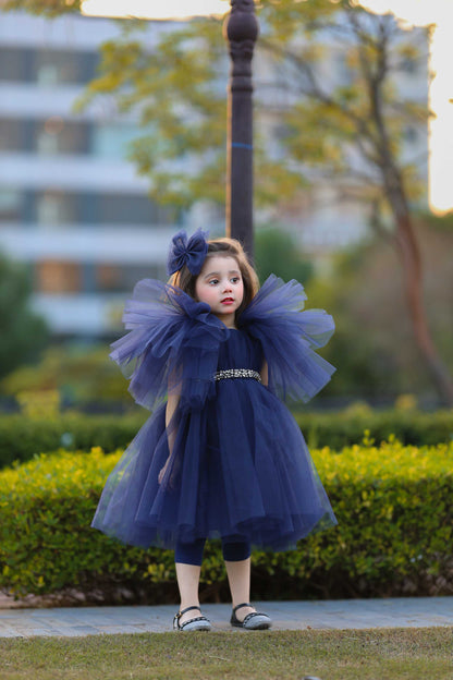 FLUFFY FROCK NAVY BLUE 4109
