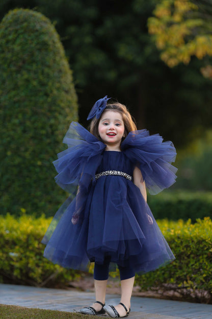 FLUFFY FROCK NAVY BLUE 4109