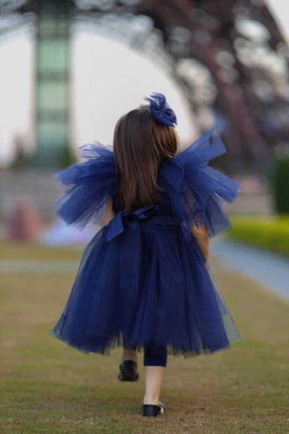 FLUFFY FROCK NAVY BLUE 4109