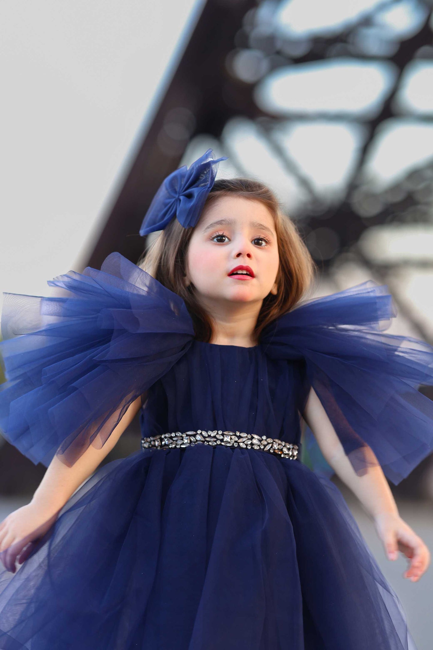 FLUFFY FROCK NAVY BLUE 4109