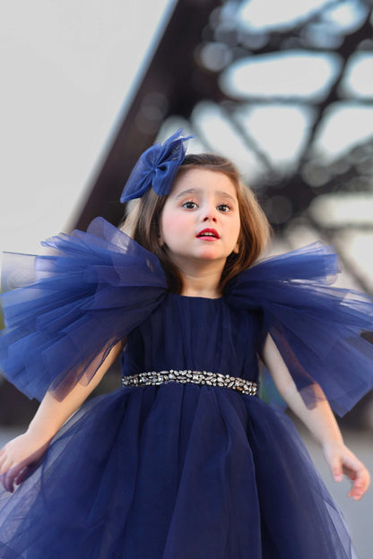 FLUFFY FROCK NAVY BLUE 4109