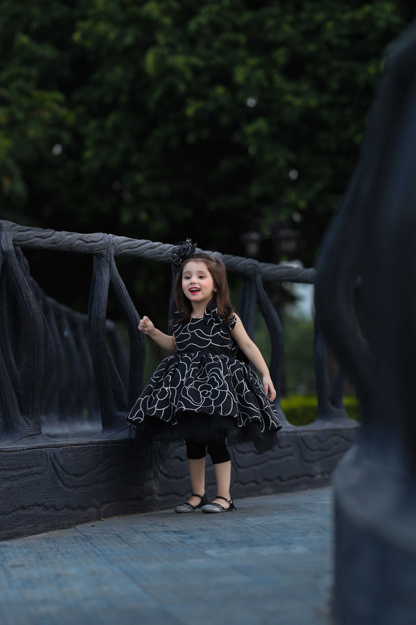 FLOWER FROCK BLACK 4105