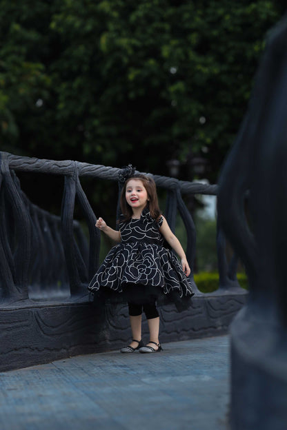 FLOWER FROCK BLACK 4105