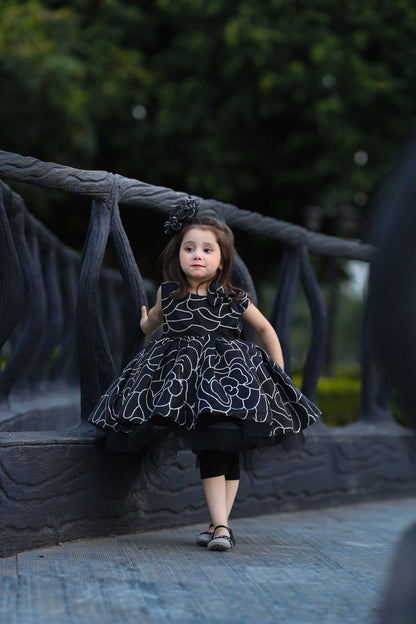 FLOWER FROCK BLACK 4105