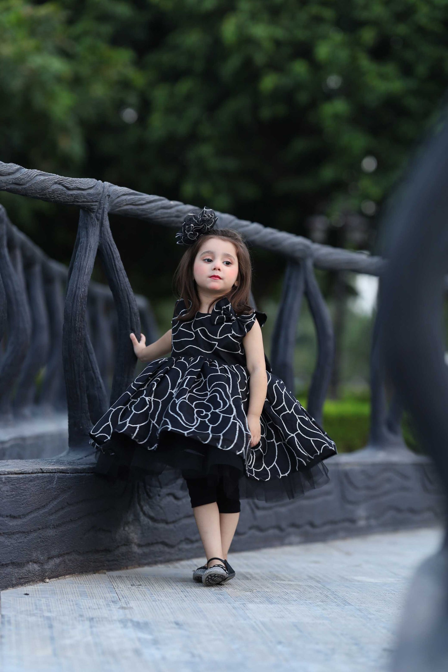 FLOWER FROCK BLACK 4105