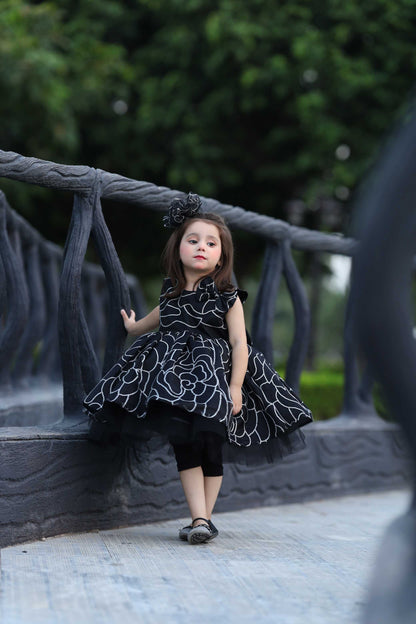 FLOWER FROCK BLACK 4105