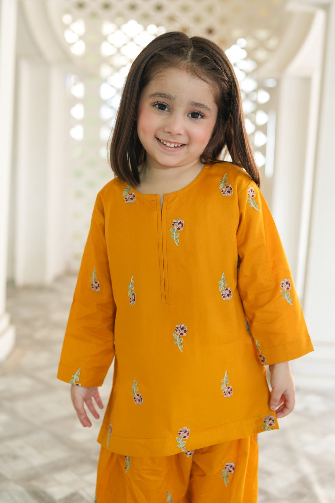 2 PIECE EMBROIDED LAWN SUIT YELLOW KFM-2125