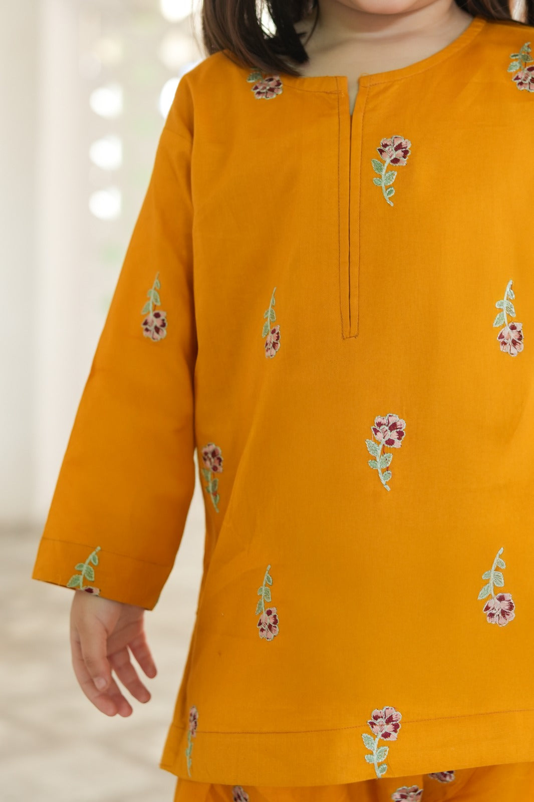 2 PIECE EMBROIDED LAWN SUIT YELLOW KFM-2125
