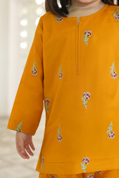 2 PIECE EMBROIDED LAWN SUIT YELLOW KFM-2125